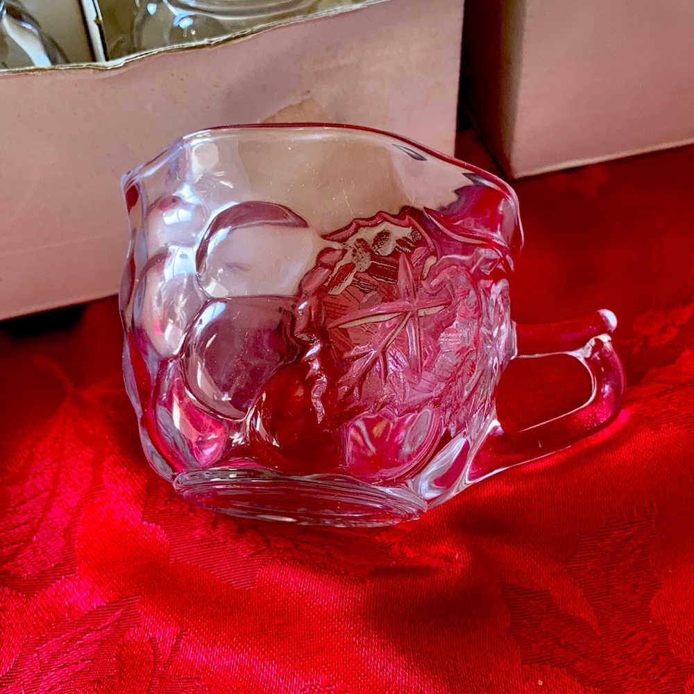 2 sets of 4 glass punch cups “Grape Weave” Lenox